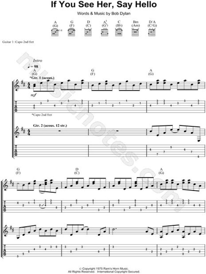 If You See Her Say Hello Chords: A Comprehensive Guide for Music Enthusiasts